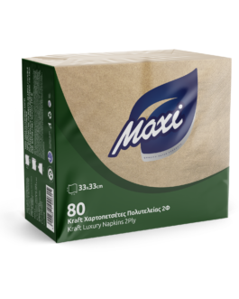 Maxi Χαρτοπετσέτα Πολυτελείας 33Χ33 Kraft 2φ 80τεμ