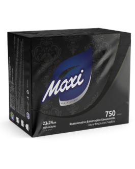 Maxi Χαρτοπετσέτα πολυτελείας μαύρη 23X24 1φ 750τεμ