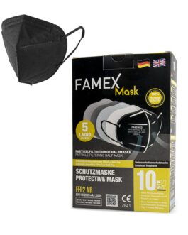 Famex Μάσκες Προστασίας μιας Χρήσης FFP2 σε Μαύρο Χρώμα 10Τεμ